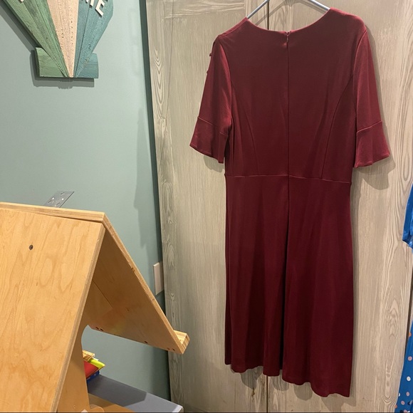 Preowned Women’s Alexis Boden Knit Dress Wine Colored Size 14L - Picture 4 of 7
